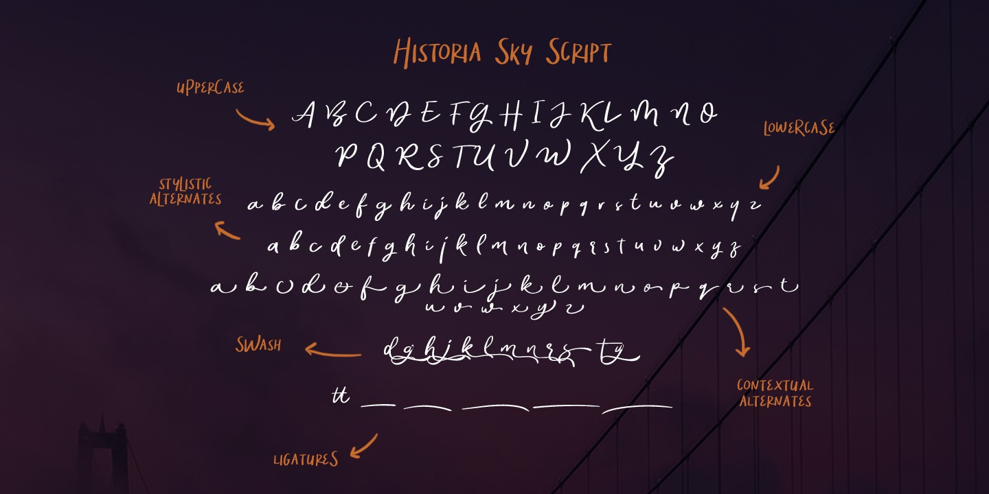 Ejemplo de fuente Historia Sky Script